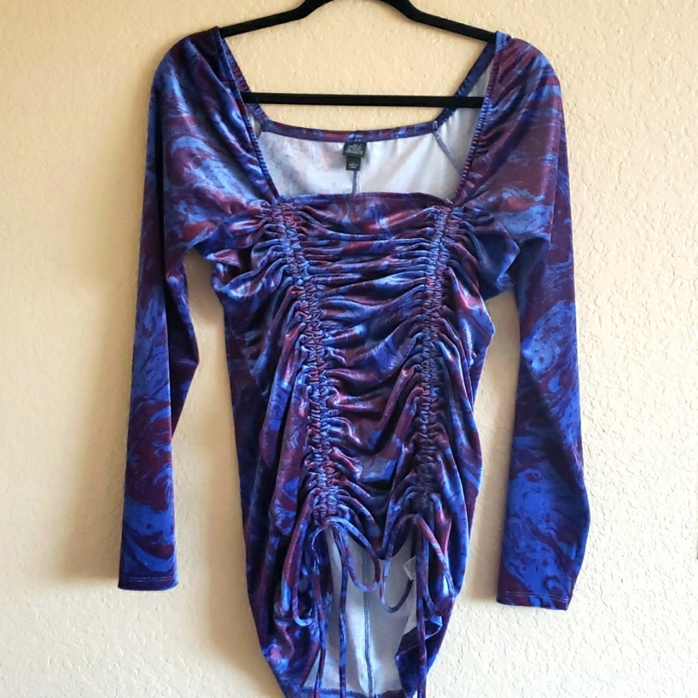 Wide Fable Women Purple Marble Corset Dress Size L